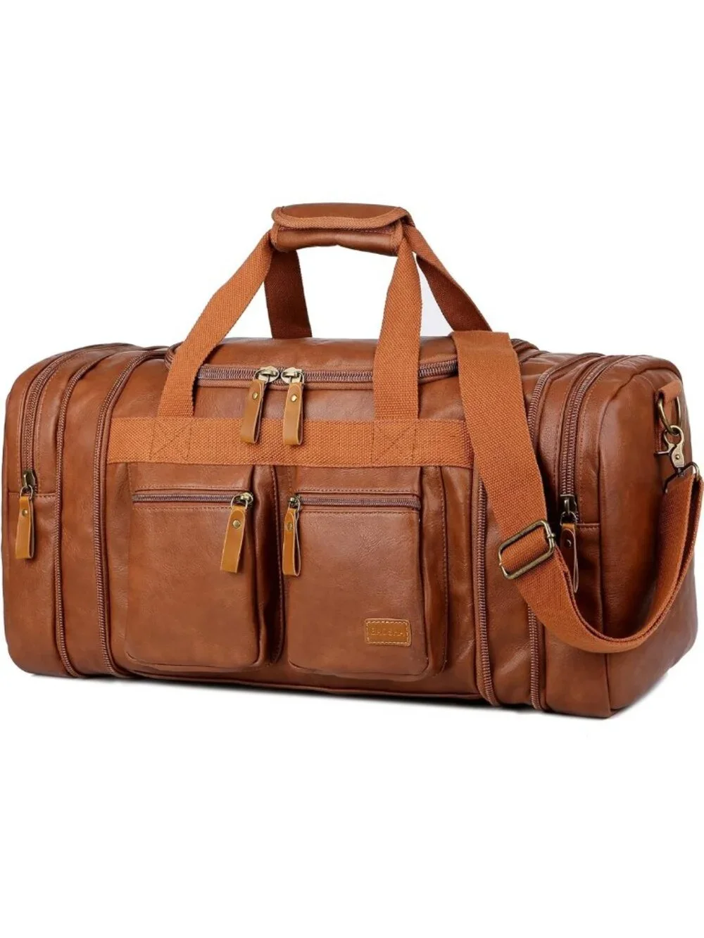 Stylish Vegan Leather Weekender Duffel Bag - Travel, Overnight & Sports Carry-On